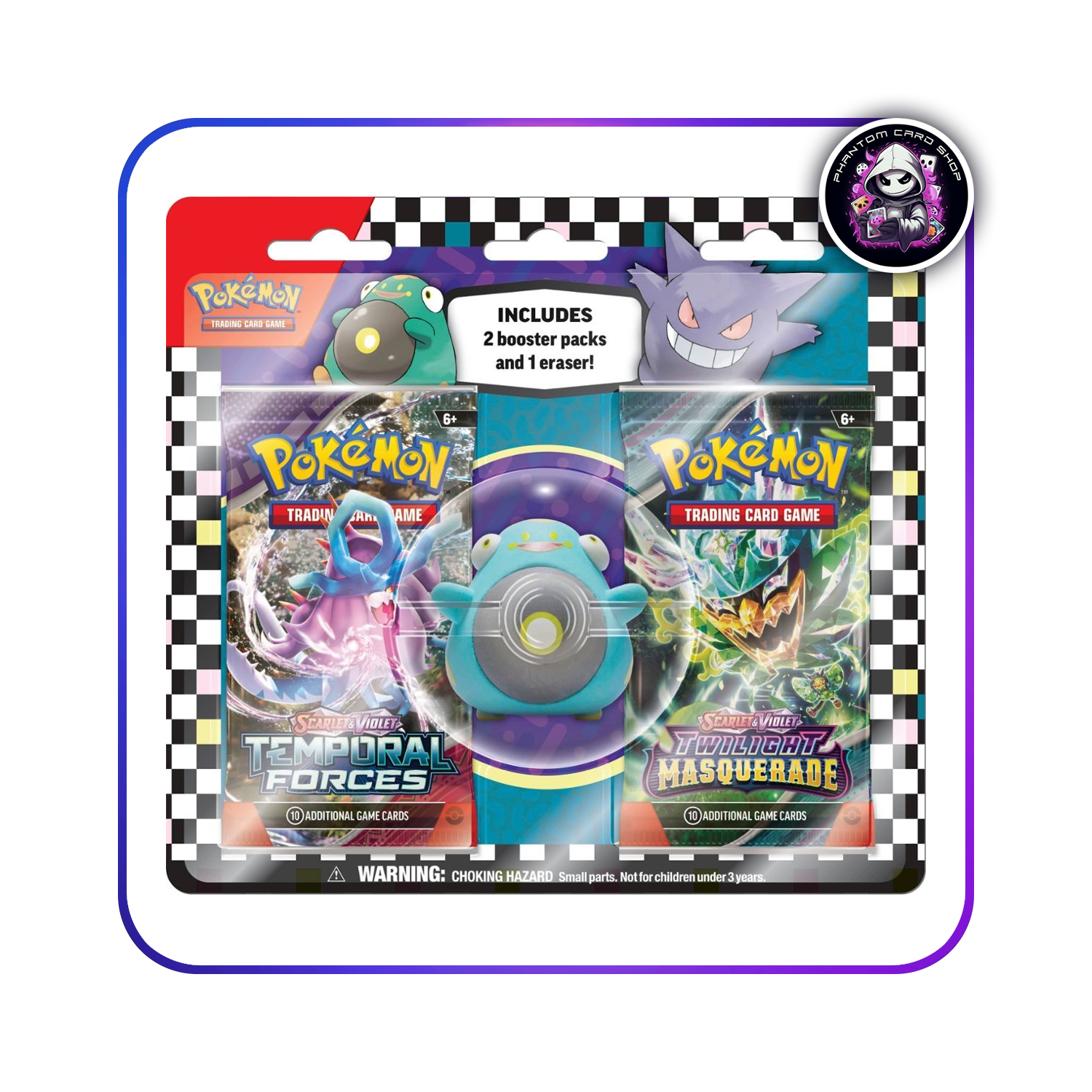 Pokémon 2024 Back to School Eraser Blister Phantom Card Shop