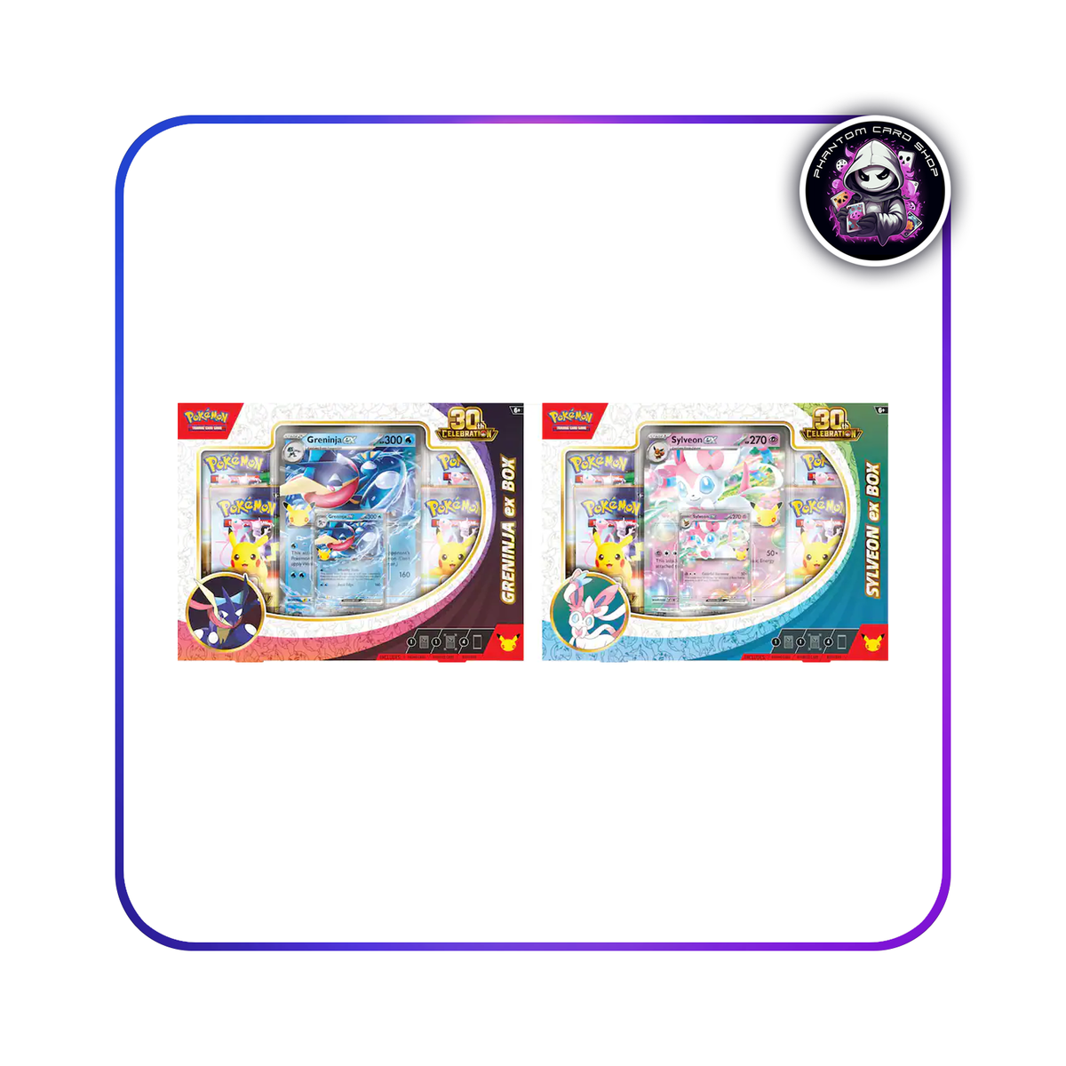 30th Celebration Sylveon ex Box or Greninja ex Box (1 Ex Box per Order) - Styles May Vary